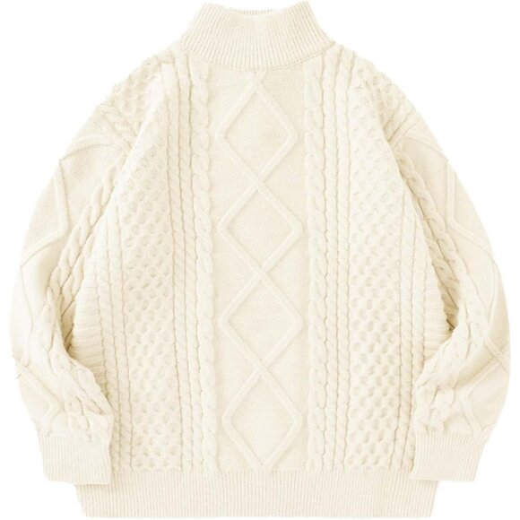 Sweaters - Oversized Women's Sweater Arctic Velvet Turtleneck Long Sleeve Pullover